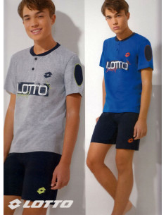 Pigiama corto da ragazzo in jersey di cotone Lotto LP4090