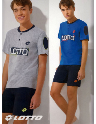 Pigiama corto da ragazzo in jersey di cotone Lotto LP4090