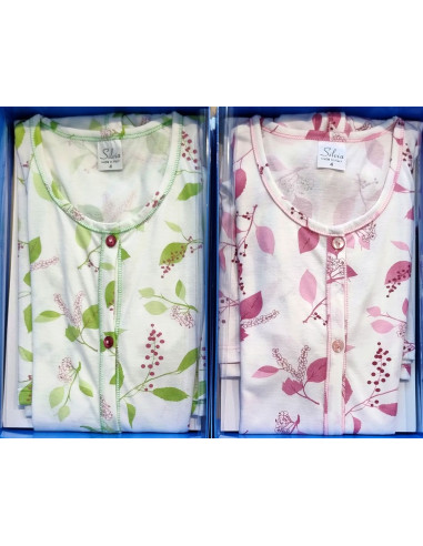 Women's cotton jersey clinic nightdress with half sleeves Silvia 45300