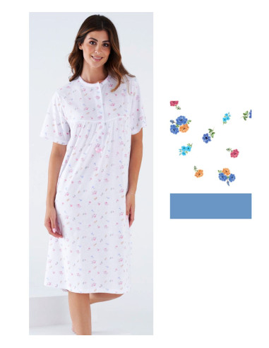 Women's half sleeves cotton jersey nightdress Karelpiu' KC8036