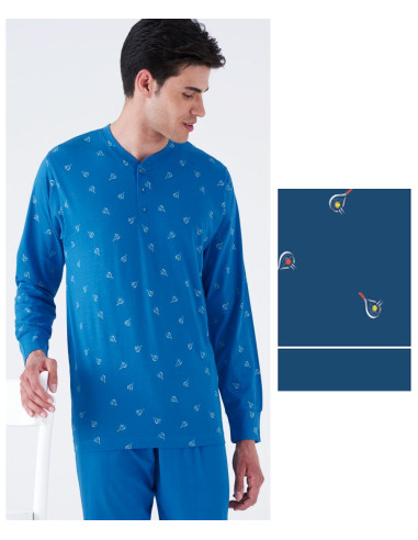 Men's seraph cotton jersey long pajamas Karelpiu' KC8237
