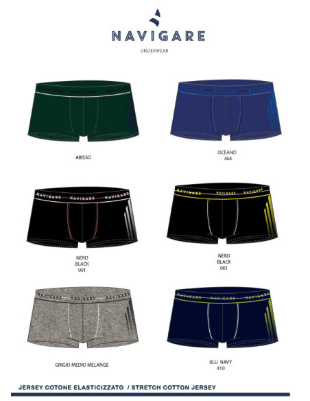 Gruppo 6 boxer uomo in cotone elasticizzato Navigare 21430Z Gruppo 6 boxer uomo in cotone elasticizzato Navigare 21430Z