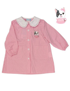 Grembiule asilo da bambina Andy&Gio' 90288 Quadretti Bianco/Rosa