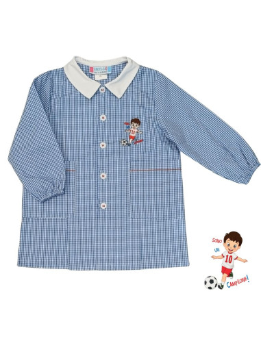 Boy smock for asylum by Andy&Gio' 90272 Squared White/Sky blue