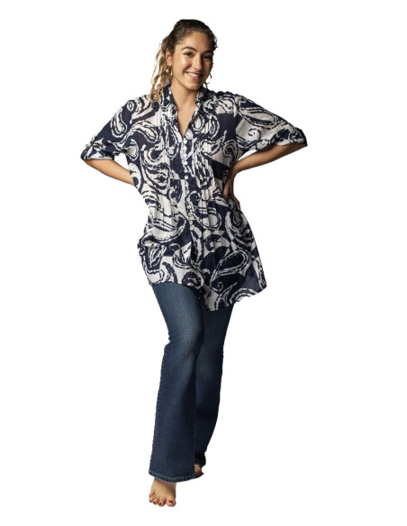 Camicetta donna in cotone con manica 3/4 Marila 5071