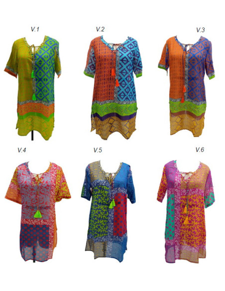 Short-sleeved cotton women's dress Marila Sparta