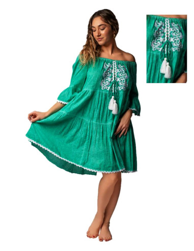 Abito donna in cotone a manica 3/4 Marila 23414