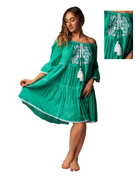 Abito donna in cotone a manica 3/4 Marila 23414