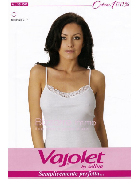 Woman cotton jersey thin straps camisole Vayolet 5567
