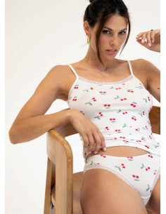 Coordinato donna in bamboo con top e slip con pizzo Magic Dream 8901