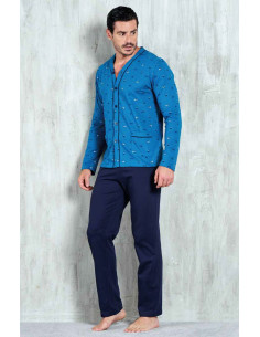 Men's opened cotton jersey pajamas Navigare 141817