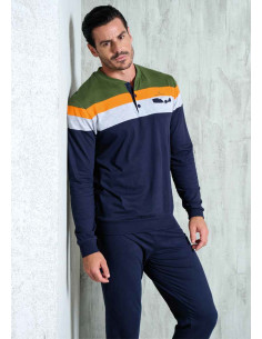 Men's long sleeves cotton jersey pajamas Navigare 141807