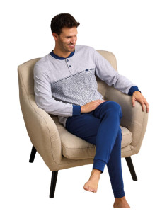 Men's warm cotton jersey pajamas Il Granchio GP2089