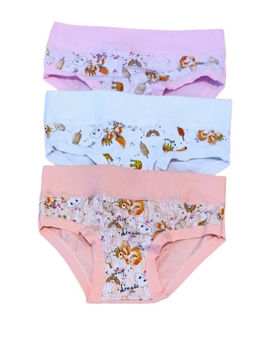 Gruppo 6 slip bambina in cotone elasticizzato Emy B2950