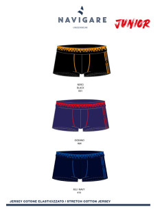 Gruppo 6 boxer da ragazzo in cotone elasticizzato Navigare 21438ZJ