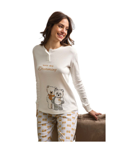 Warm cotton jersey women's pajamas Il Granchio Lady GP6097