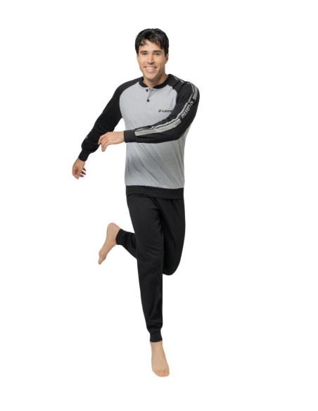 Men's warm cotton jersey pajamas Lotto LP2124