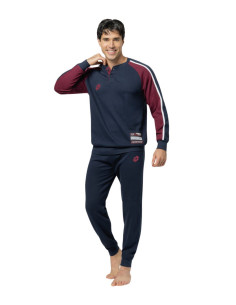 Men's warm cotton jersey pajamas Lotto LP2130