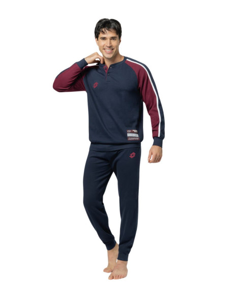 Men's warm cotton jersey pajamas Lotto LP2130