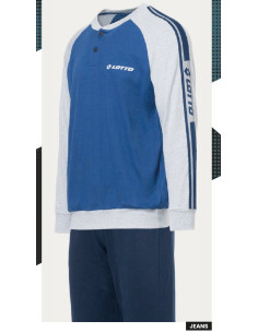 Men's warm cotton jersey pajamas Lotto LP2124 2