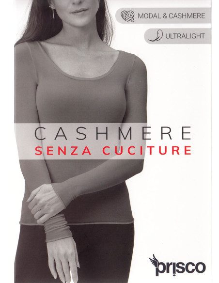 Maglia donna a manica lunga in cashmere ultralight Prisco Cash Dama