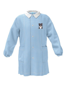 Grembiule asilo bambino Siggi Happy School 33GR4191 Quadri Bianco/Azzurro