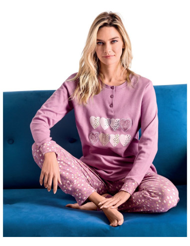Warm cotton jersey women's pajamas Infiore Love Me LVM652820