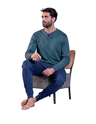 Men's warm cotton jersey pajamas Oro Nero OU495
