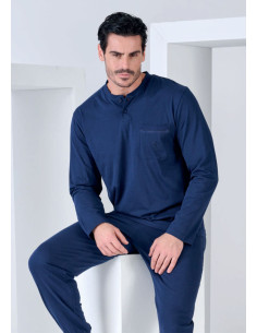 Men's warm cotton jersey pajamas Navigare 14258