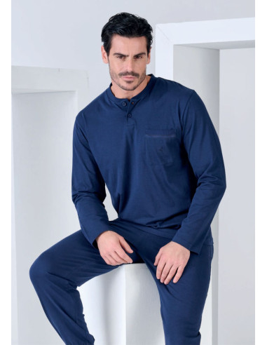 Men's warm cotton jersey pajamas Navigare 14258