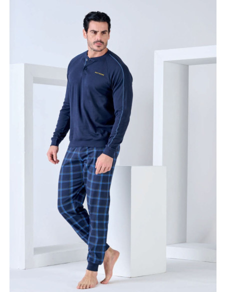Men's warm cotton jersey pajamas Navigare 141945