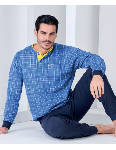 Men's warm cotton jersey pajamas Navigare 141947