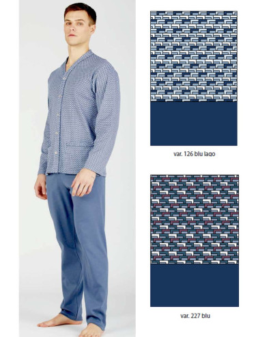 Warm cotton jersey men's opened pajamas Bip Bip 7211