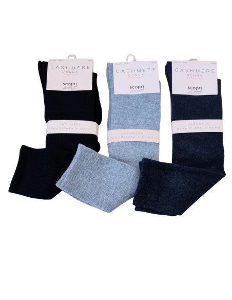 Women's cashmere and viscose long socks Scopri CashmereDL