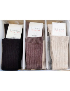 Calzettone lungo donna in caldo cotone operato Scopri Prisco Nora