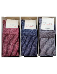 Woman warm cotton and lurex long socks Scopri Prisco Shakira