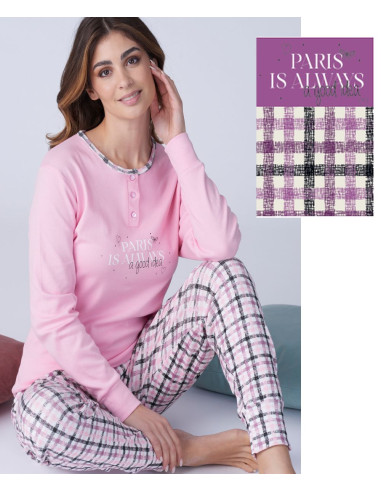 Pigiama donna in jersey di cotone caldo Karelpiu' KF9062