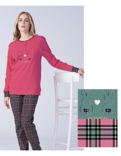 Women's warm cotton jersey pajamas Karelpiu' KF9070
