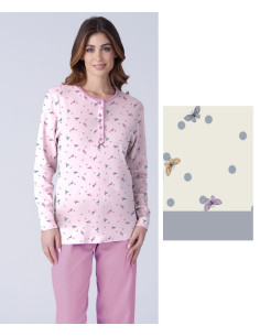 Pigiama donna in jersey di cotone caldo Karelpiu' KF9032