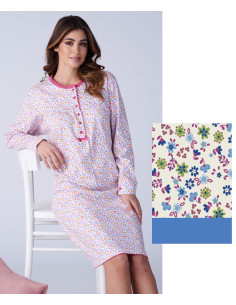 Women's warm cotton jersey OVERSIZES nightdress Karelpiu' KF9018