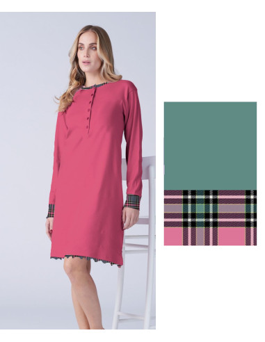 Women's warm cotton jersey nightdress Karelpiu' KF9071