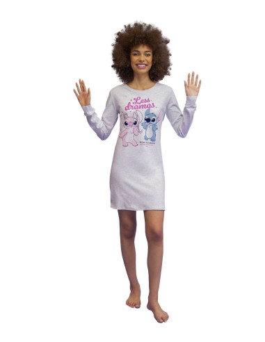 Camicia da notte donna in jersey di cotone caldo Sabor Stitch DYD2708