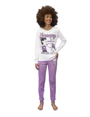 Woman warm cotton jersey pajamas Snoopy PND2701