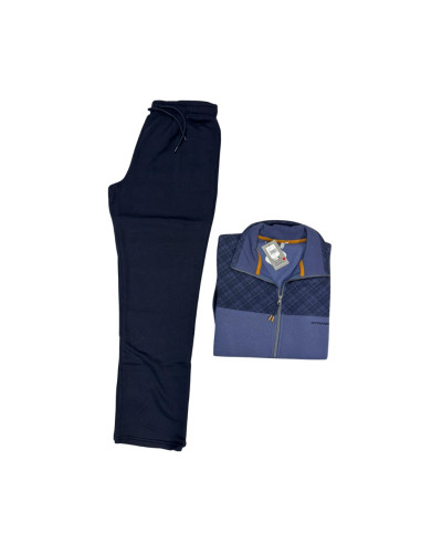 Men's plus-size fleece cotton tracksuit with zip F.lli Campagnolo 8Q78558