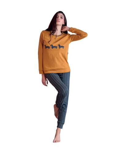 Women's warm cotton jersey pajamas Oro Nero OD485