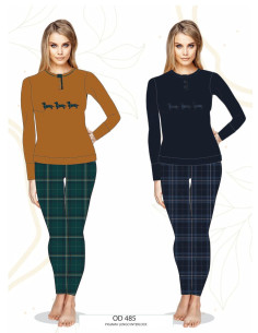 Women's warm cotton jersey pajamas Oro Nero OD485 2