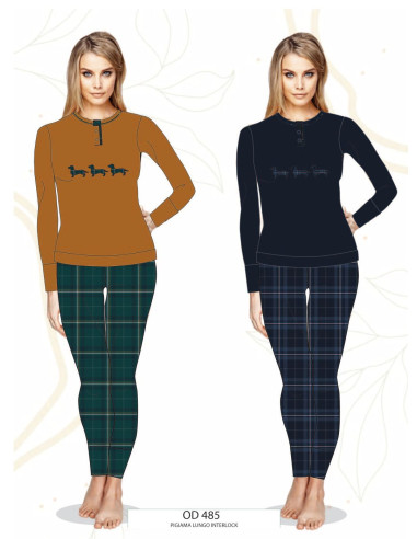 Women's warm cotton jersey pajamas Oro Nero OD485 Women's warm cotton jersey pajamas Oro Nero OD485