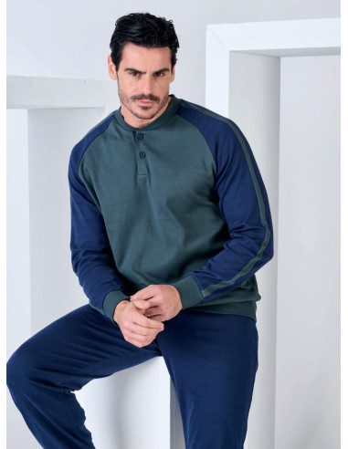 Men's warm cotton jersey pajamas Navigare 141910