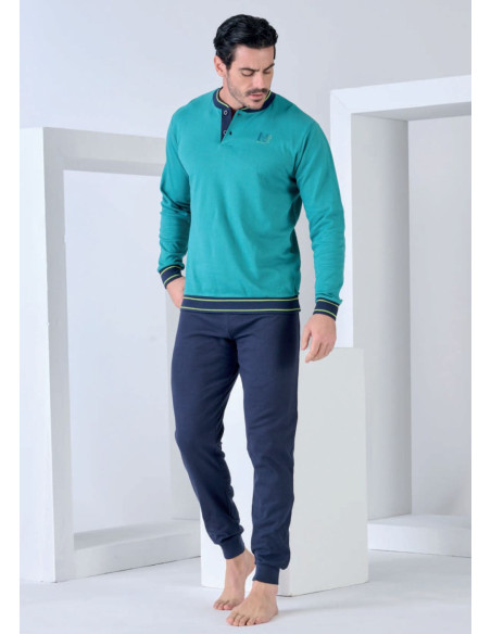 Men's warm cotton jersey pajamas Navigare 141944