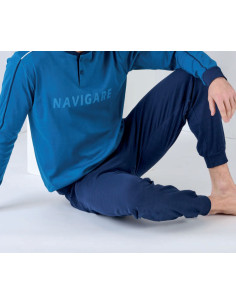 Boy's warm cotton jersey pajamas Navigare 141903J 2